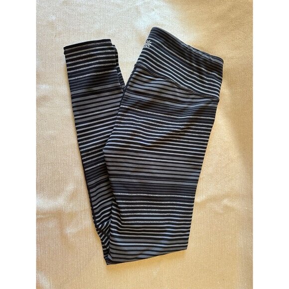 Athleta Colorblock Stripe Chaturanga Legging Tight, Black/Grey, Sz Medium - Picture 4 of 9